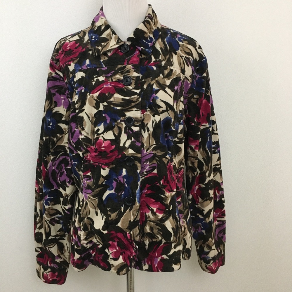 🔴 Light Weight Corduroy Floral Jacket Top